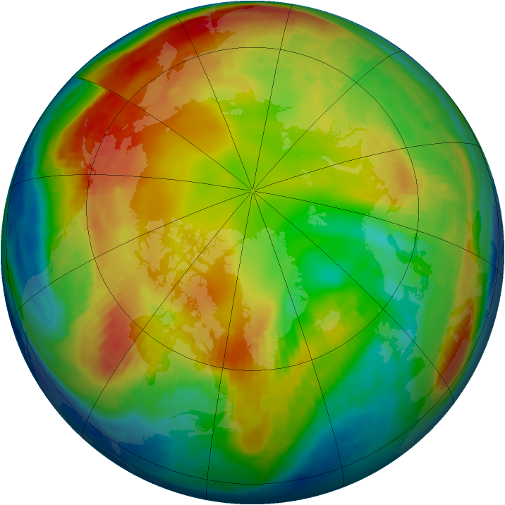 Arctic ozone map for 02 February 1999